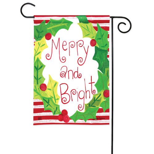 Merry and Bright Peppermint & Holly Garden Flag slide 