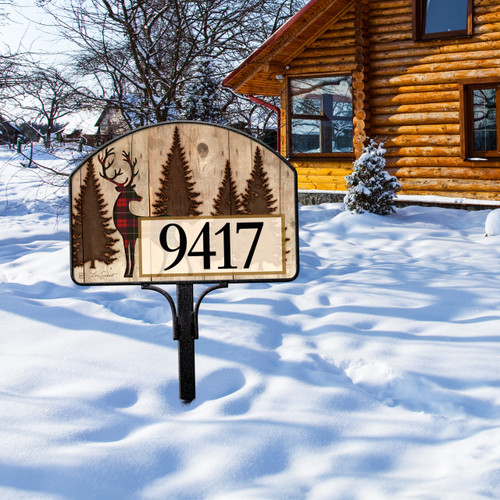 Plaid Deer Silhouette Yard DeSign slide 