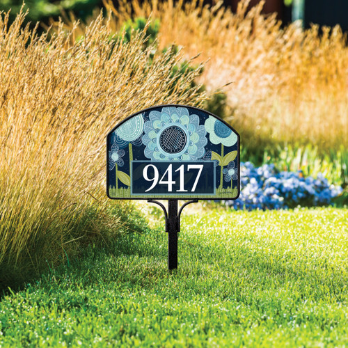 Blue Flowers Yard DeSign slide 