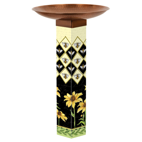 Busy Bees Bird Bath w/ST9021 Copper Topper slide 