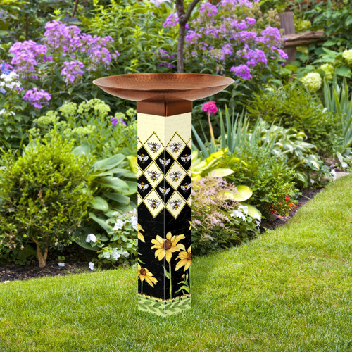 Busy Bees Bird Bath w/ST9021 Copper Topper slide 