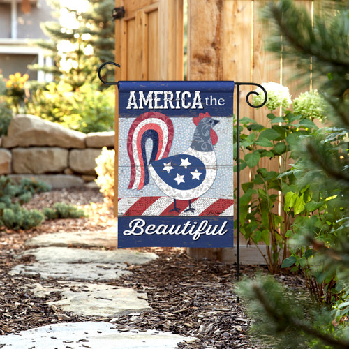 America the Beautiful Garden Flag slide 