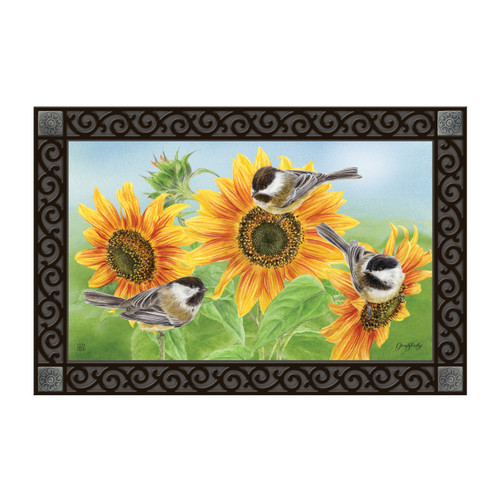 Sunflowers and Chickadees MatMate slide 