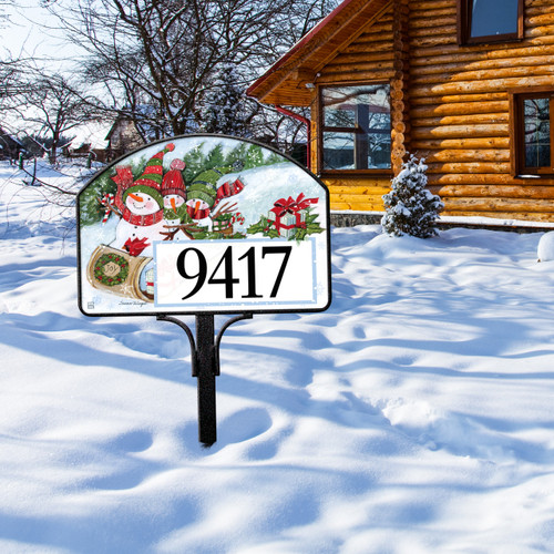 Sledding Snowmen Yard DeSign slide 