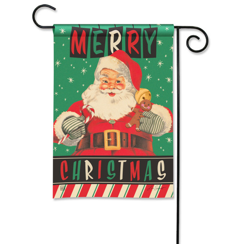 Santa's Retro Christmas Cheer Garden Flag slide 