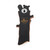 Back view of a wall hook that looks like an upright log with a black bear waving out the top. The single black hook is at the bottom.