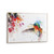 White wall art with rainbow hummingbird printed on