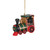 Black bear riding in train hanging ornament