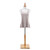 A size S/M blush pink bamboo tank top on a white and wooden mannequin.