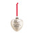 A frosted glass heart shaped ornament with a silver snowflake charm, a red velvet string, and "Dear you, have yourself a merry little Christmas."