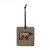 A square hanging ornament with a bear silhouette that says "Papa" on a brown geometric background.