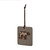 A square hanging ornament with a bear silhouette that says "Papa" on a brown geometric background angled to the left.