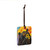A square ceramic hanging ornament with a painting of a bear holding sunflowers, displayed angled to the right.