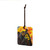 A square ceramic hanging ornament with a painting of a bear holding sunflowers, displayed angled to the left.