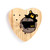 Heart shaped wood peg game with a black bear peeking over a wood stump with Montana on it, shown with two wood pegs in the game.