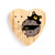 Heart shaped wood peg game with a black bear peeking over a wood stump with Tennessee on it, shown with two wood pegs in the game.