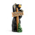 Figurine of a black bear standing behind a wood sign that says "Welcome" with a green tree at the base, displayed angled to the right.