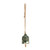 A dark green stoneware bell on a jute hanger with a mountain scene that says "Be Wild as the Wind and Shine Like the Stars".