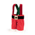 A double bottle bag shaped like Santa's pants with the suspenders as the handles, displayed angled to the left.