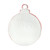 Back view of a hanging metal wall pocket in red and white that says "be merry & jolly" and is shaped similar to a round ornament.