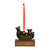 A hanging ornament with two black bears in a canoe on a rectangular base that can be personalized.