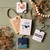 Top down view of different gift card ornaments and tile ornaments all in a farm animal theme.