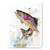 A 24 piece puzzle postcard with the watercolor image of a rainbow trout.