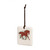 A square white tile hanging magnet ornament with a brown running horse, displayed angled to the left.