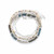 A multi-strand bracelet made with beads and silver chain. The beads are primarily in shades of gray and blue.