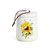 A white ceramic candle with a watercolor sunflower on the outside with a removable lid.