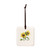 A square cream hanging tile magnet ornament with a watercolor image of yellow sunflowers.