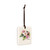 A square cream hanging tile magnet ornament with a watercolor image of an apple blossom, displayed angled to the right.