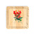 A light wood cribbage board game with the watercolor image of an Indian paintbrush in the middle.