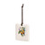 A square cream hanging tile magnet ornament with a watercolor image of an orange blossom, displayed angled to the left.
