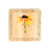 A light wood cribbage board game with the watercolor image of a black eyed susan in the middle.