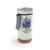 A white cork bottom tumbler with a watercolor image of a bluebonnet, displayed with a product tag attached.