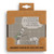 A set of four brown square ceramic coasters that say "A day spent Fishing is a happy sort of thing" with an image of Christopher Robin and Pooh fishing in a tub, displayed in a packaging box.