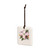 A square cream hanging tile magnet ornament with a watercolor image of an American dogwood, displayed angled to the left.