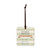 A square light green and cream striped hanging tile magnet ornament that says "Pooh's Motto for a Great vacation".