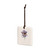 A square cream hanging tile magnet ornament with a watercolor image of a purple iris, displayed angled to the left.