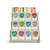 A three tier light wood counter displayer with an assortment of heart shaped suncatchers displayed in packaging boxes.