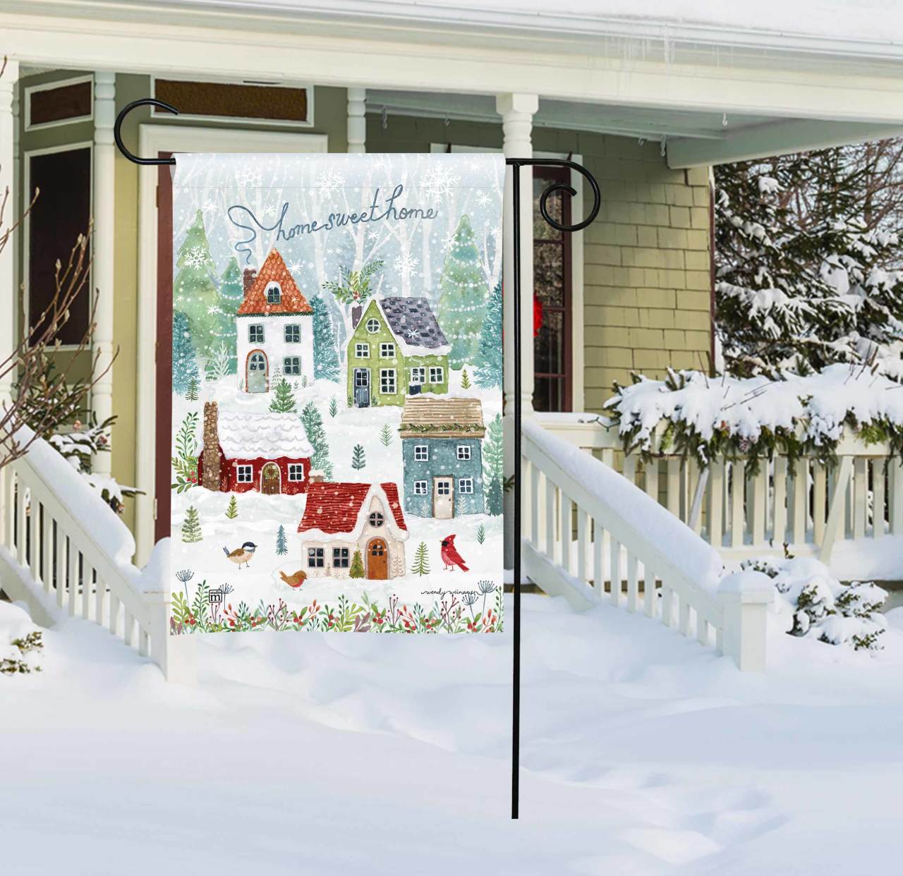 Snow Village Garden Flag thumbnail