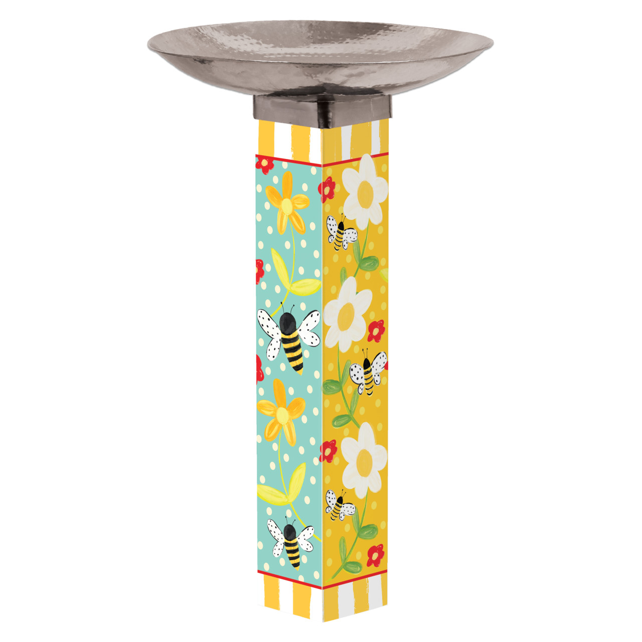 Bumbly Bee Bird Bath Art Pole w/ST9025 Stainless Steel Topper thumbnail
