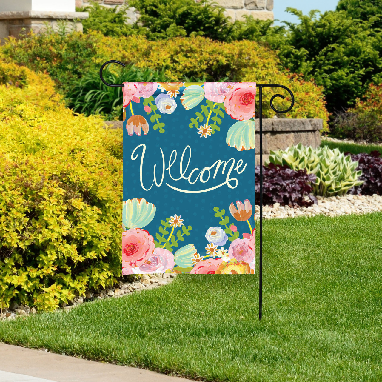 Positivity Blooms Blue Garden Flag thumbnail