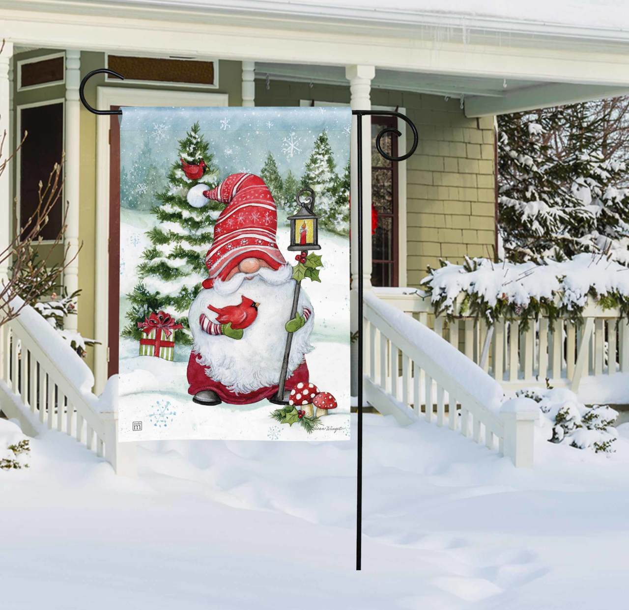 Christmas Gnome Garden Flag thumbnail