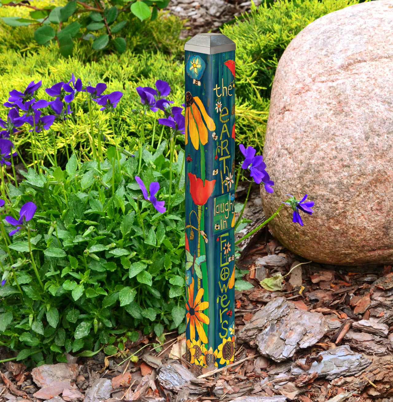 Earth Laughs in Flowers 16" Mini Art Pole thumbnail