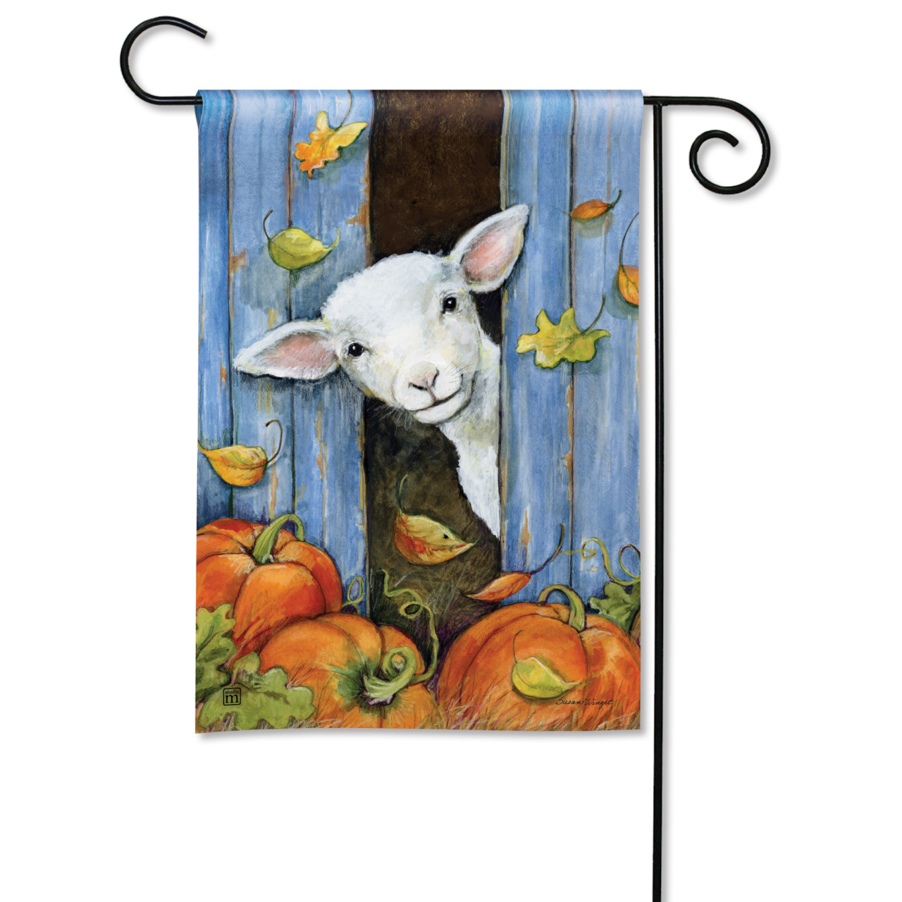 Pumpkin Farm Lamb Garden Flag thumbnail