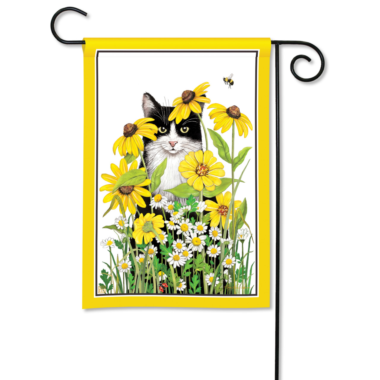 Garden Flower Cat Garden Flag thumbnail