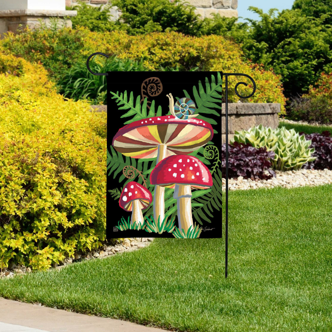 Snail's Mushroom Garden Flag thumbnail