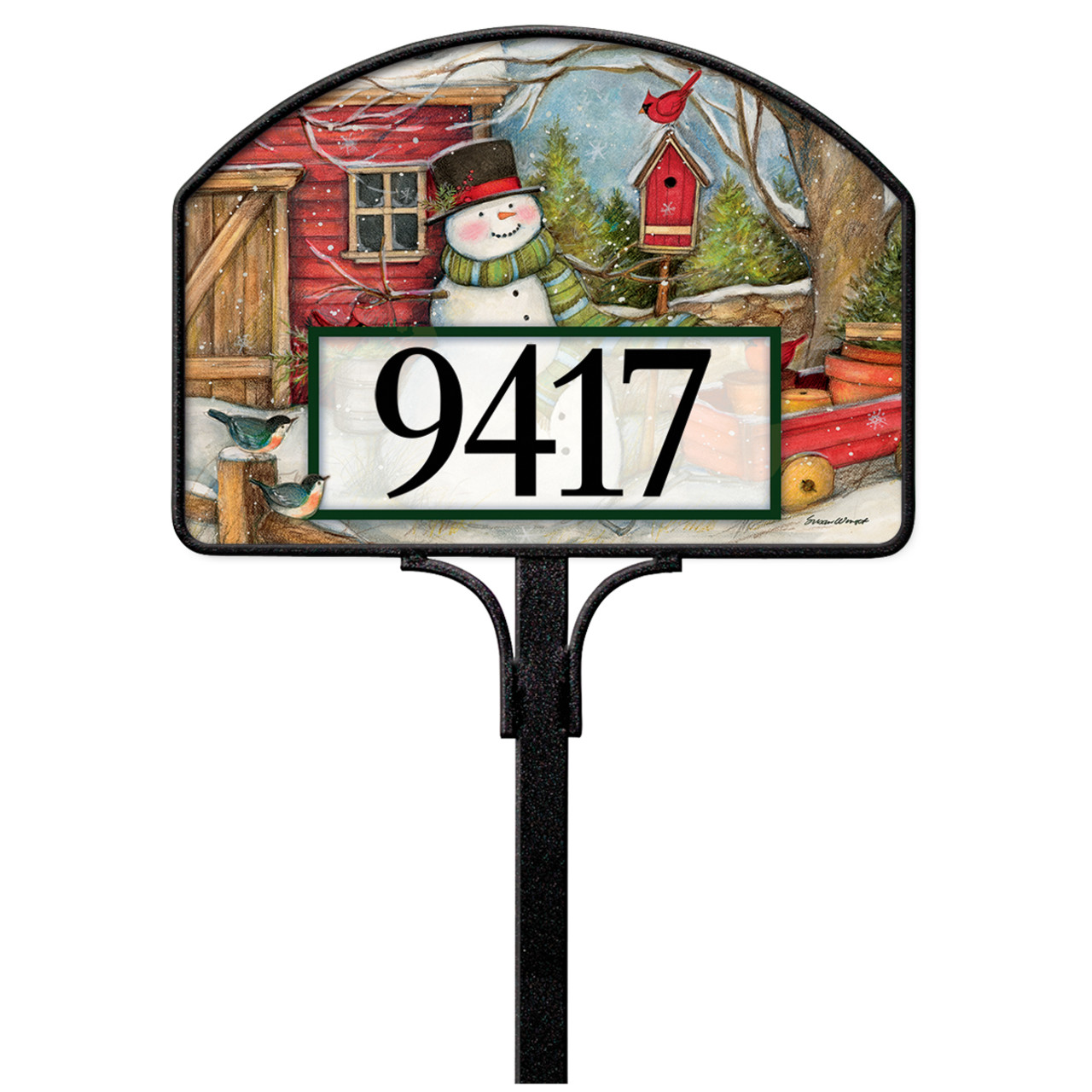 Red Barn Snowman Yard DeSign thumbnail